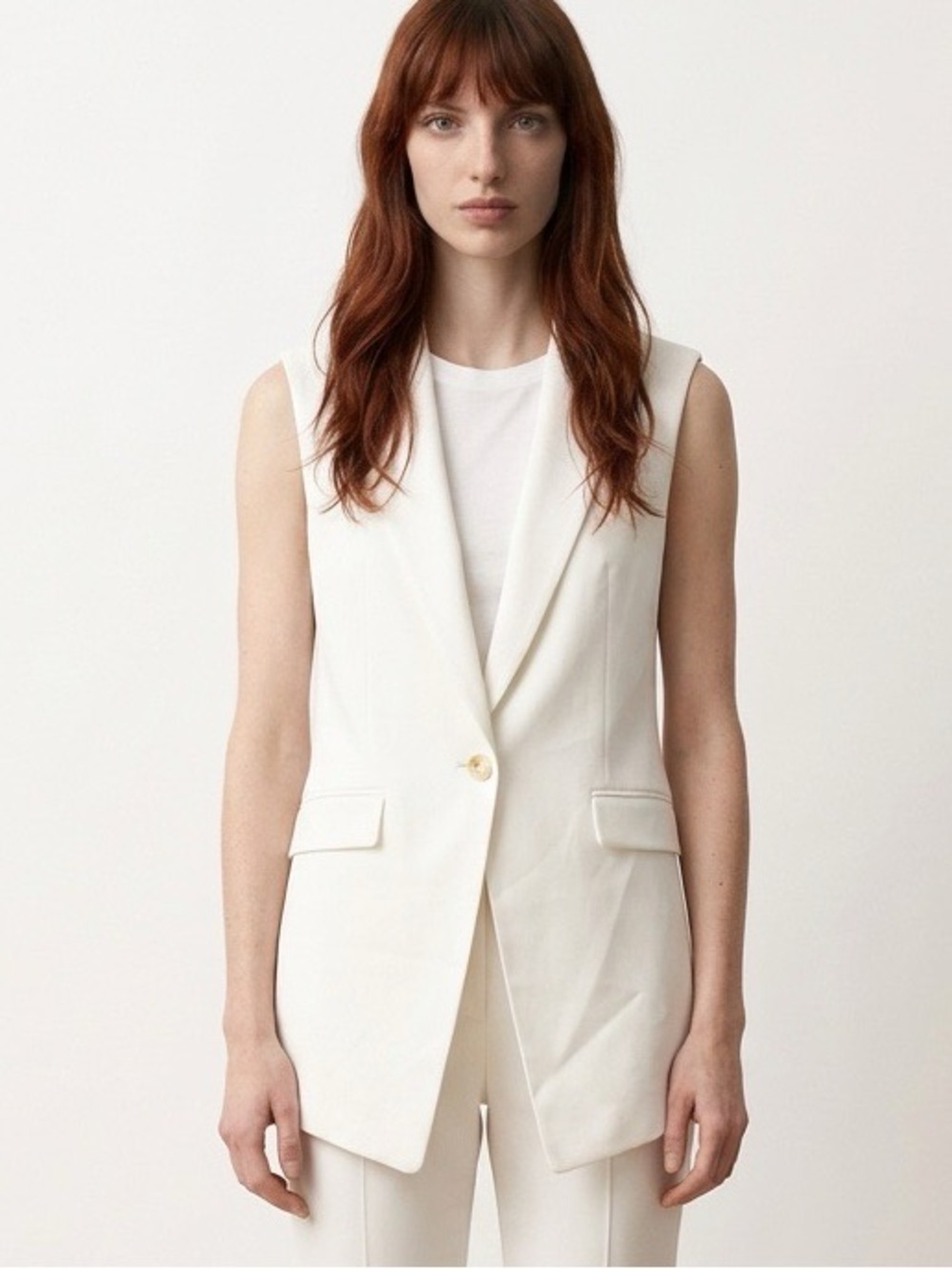 New THEORY Flavio Suit Vest Ivory